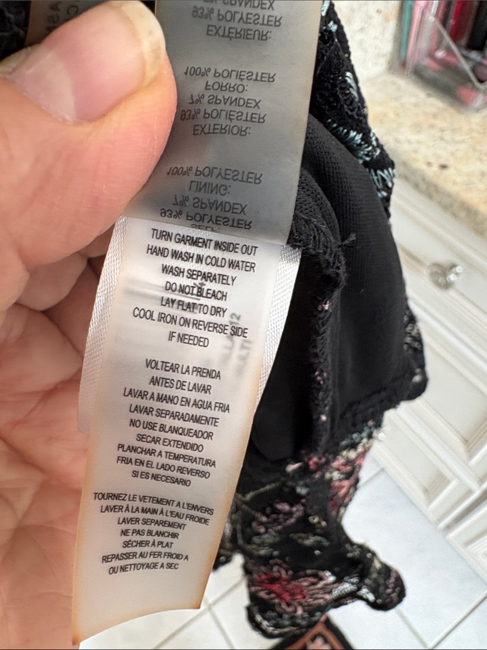 Siena Embroidered Lacy Floral Lined Slip Dress in Black, Pink and Multicolors - Picture 12 of 12